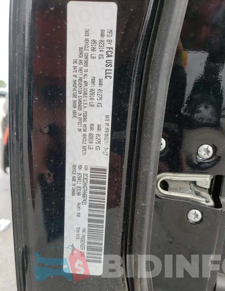 2C3CDXHG7HH667431 Photo# 13