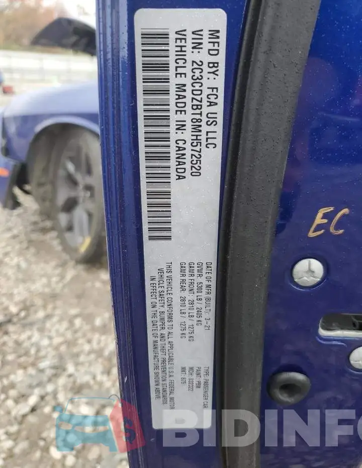 2C3CDZBT8MH572520 Photo# 13