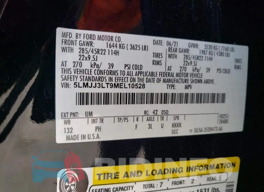 5LMJJ3LT9MEL10528 Photo# 13