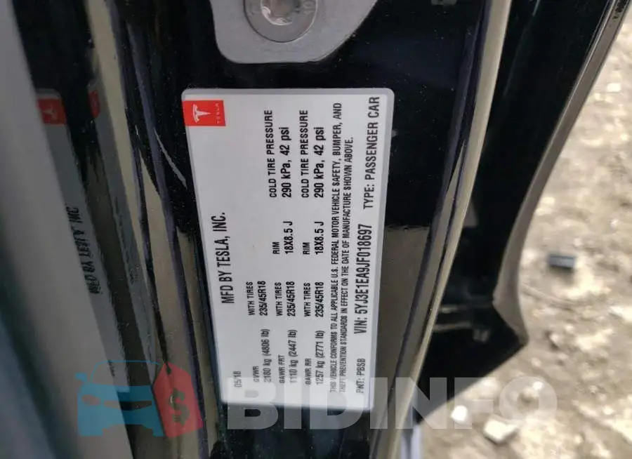 5YJ3E1EA9JF018697 Photo# 12