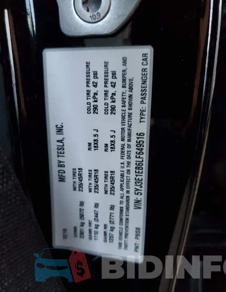 5YJ3E1EB6LF649516 Photo# 12
