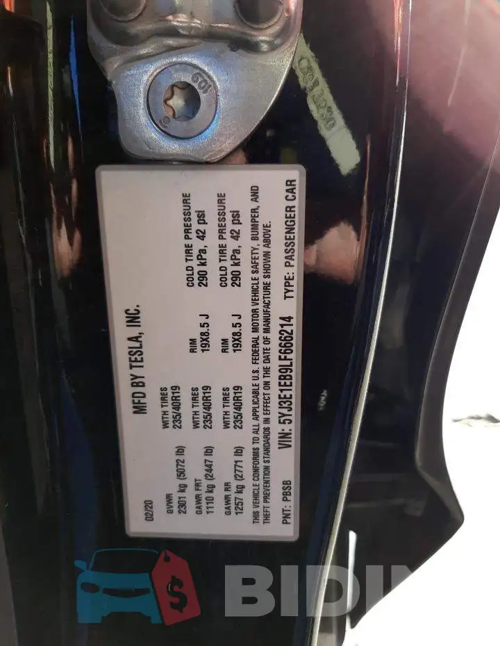5YJ3E1EB9LF666214 Photo# 13