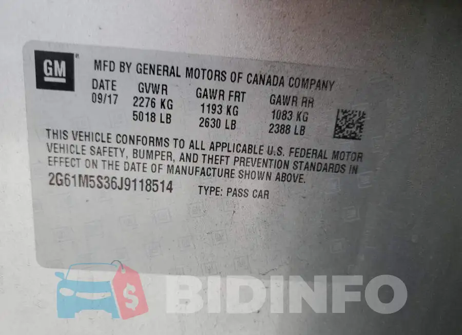 2G61M5S36J9118514 Photo# 12