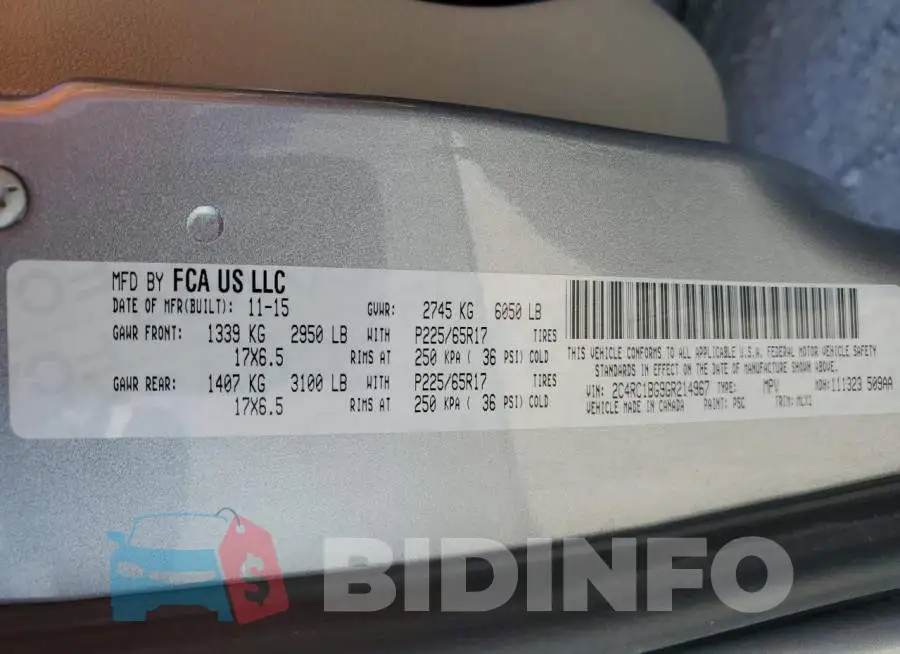 2C4RC1BG9GR214967 Photo# 13
