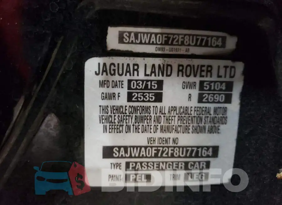 SAJWA0F72F8U77164 Photo# 12