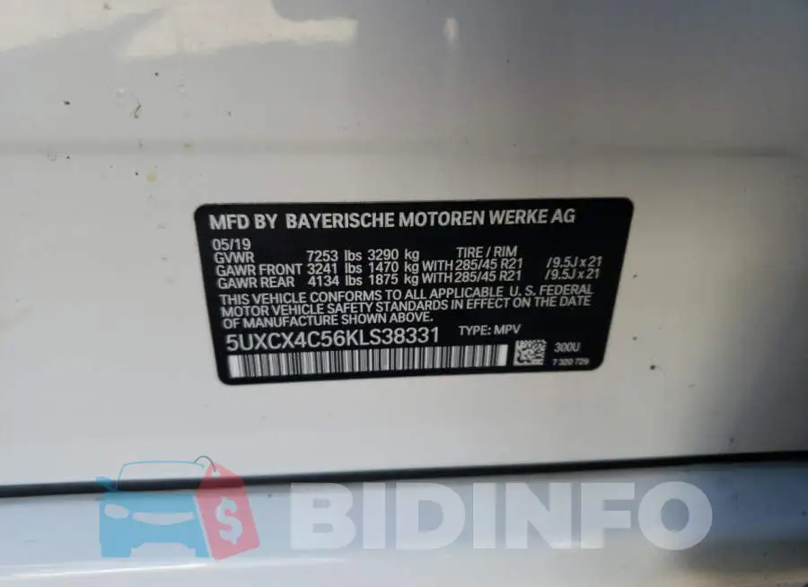5UXCX4C56KLS38331 Photo# 13