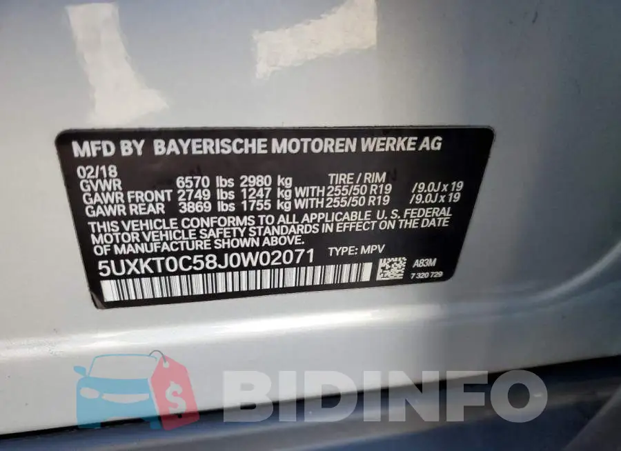 5UXKT0C58J0W02071 Photo# 12