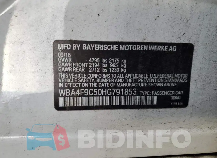 WBA4F9C50HG791853 Photo# 12