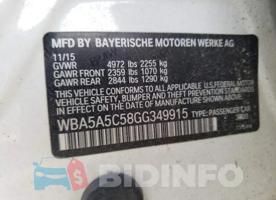 WBA5A5C58GG349915 Photo# 12