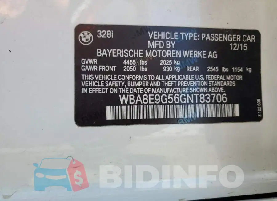 WBA8E9G56GNT83706 Photo# 12