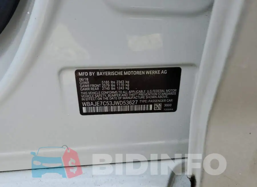 WBAJE7C53JWD53627 Photo# 12