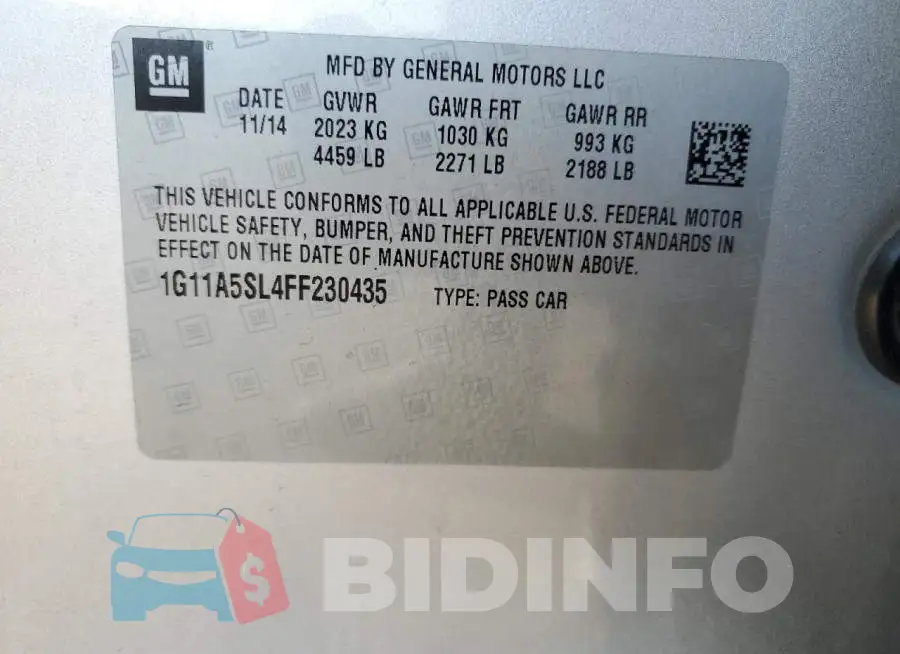 1G11A5SL4FF230435 Photo# 13