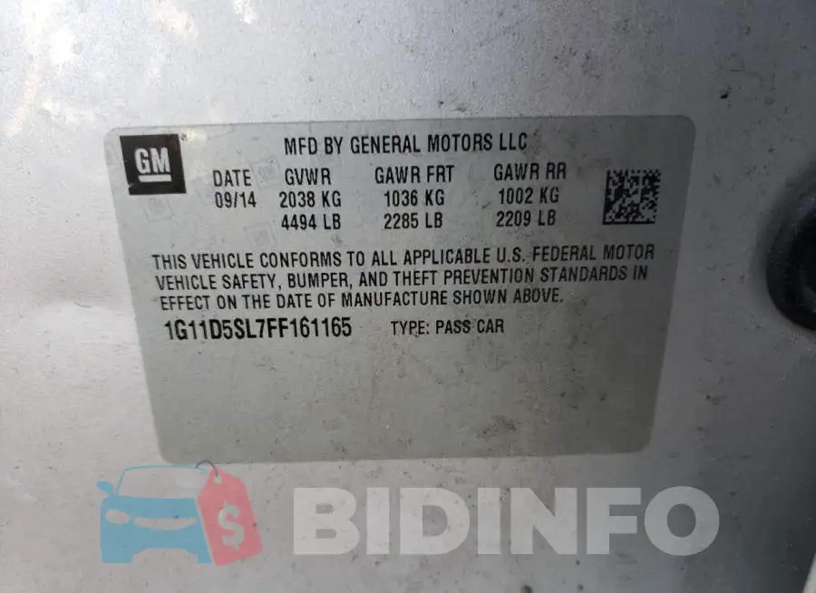 1G11D5SL7FF161165 Photo# 12
