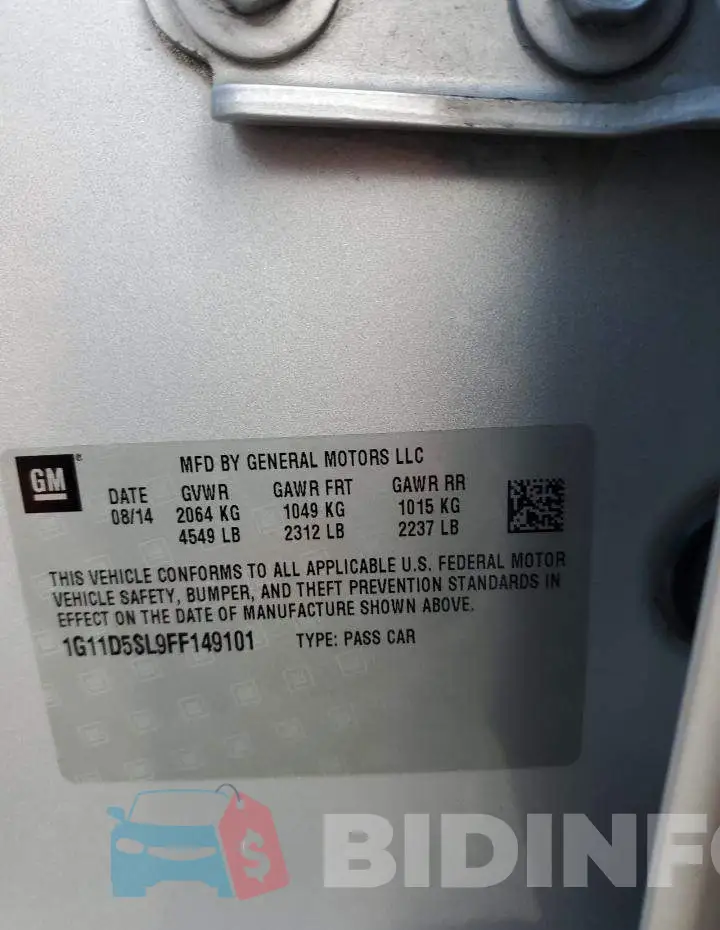 1G11D5SL9FF149101 Photo# 12