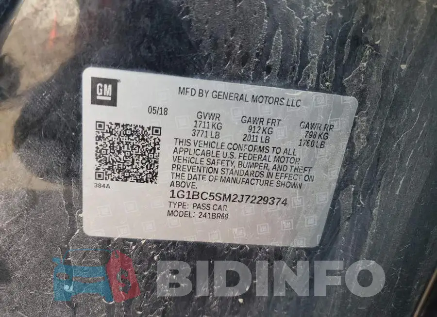 1G1BC5SM2J7229374 Photo# 12