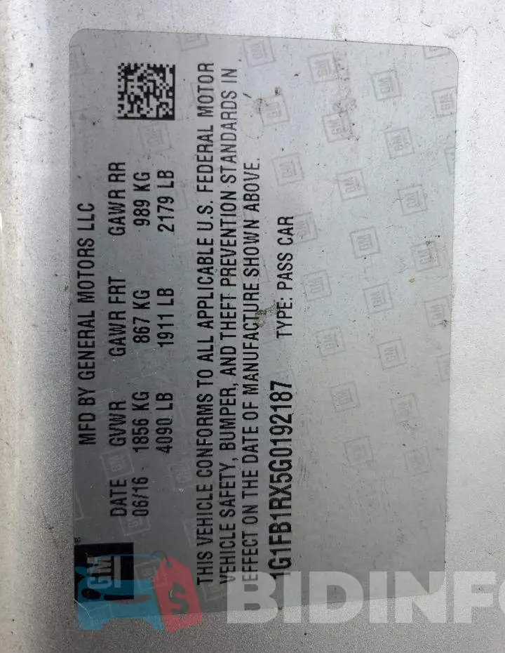 1G1FB1RX5G0192187 Photo# 13