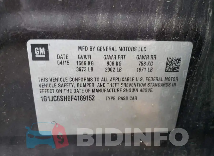 1G1JC6SH6F4189152 Photo# 12