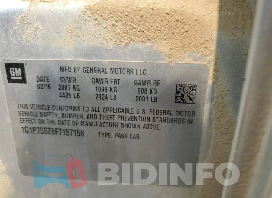 1G1P75SZ8F7187158 Photo# 12