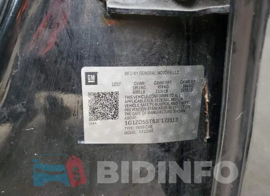 1G1ZD5ST5JF172113 Photo# 12