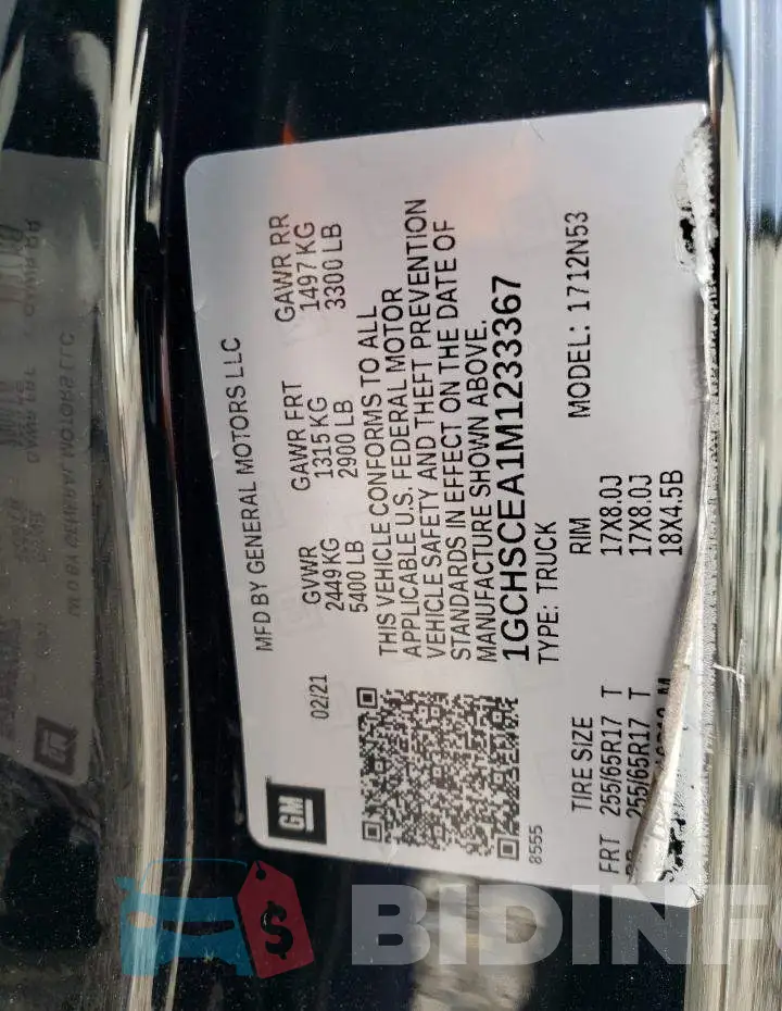 1GCHSCEA1M1233367 Photo# 13