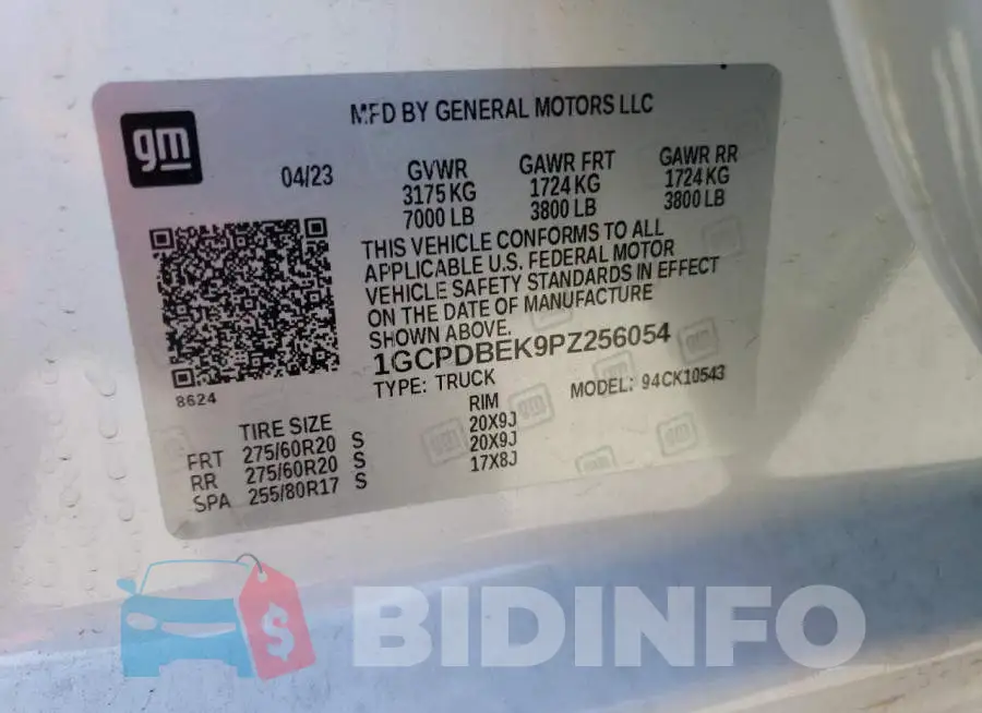 1GCPDBEK9PZ256054 Photo# 12