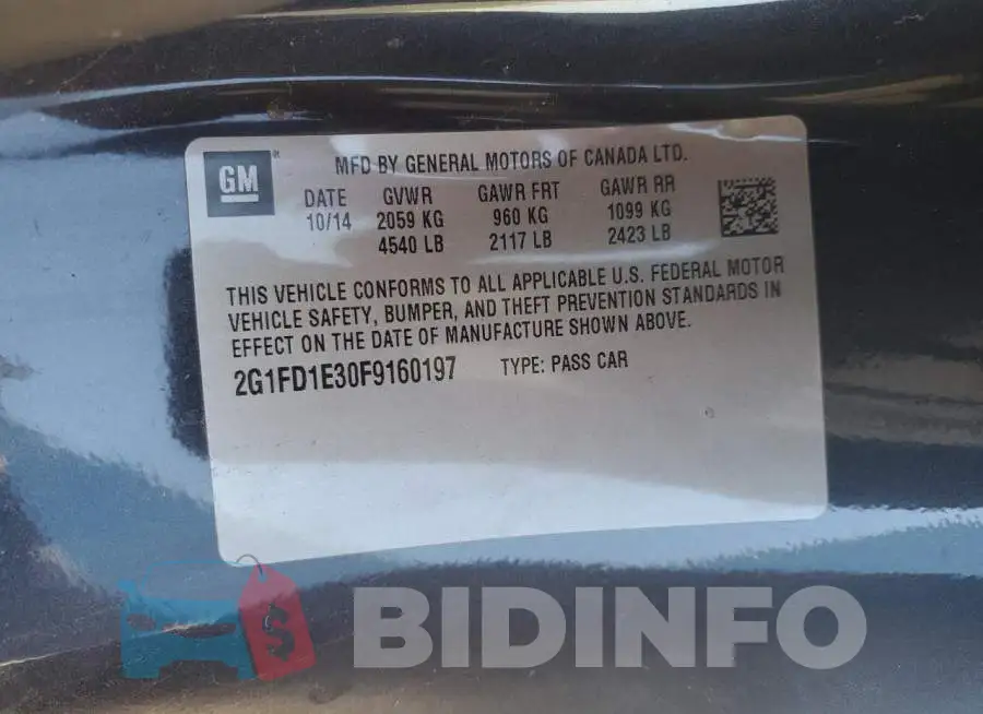 2G1FD1E30F9160197 Photo# 12