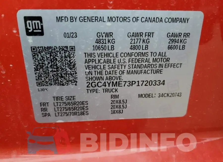 2GC4YME73P1720334 Photo# 12