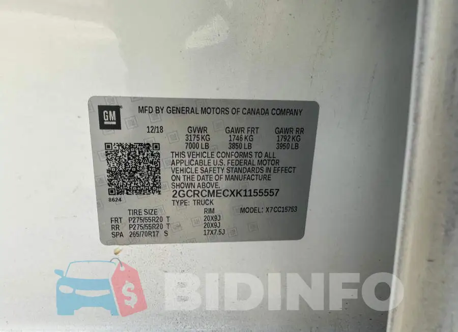 2GCRCMECXK1155557 Photo# 10