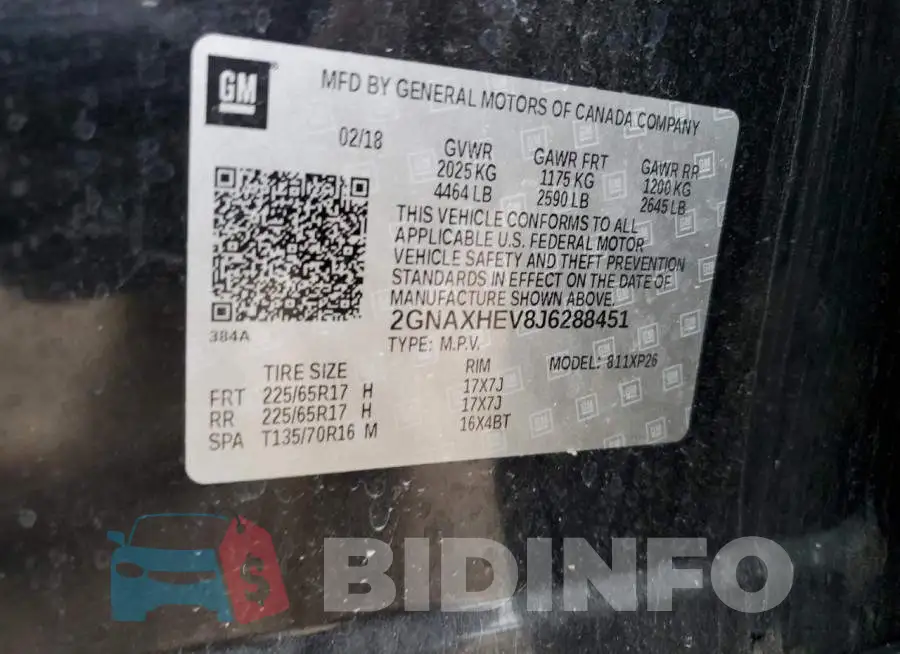 2GNAXHEV8J6288451 Photo# 14