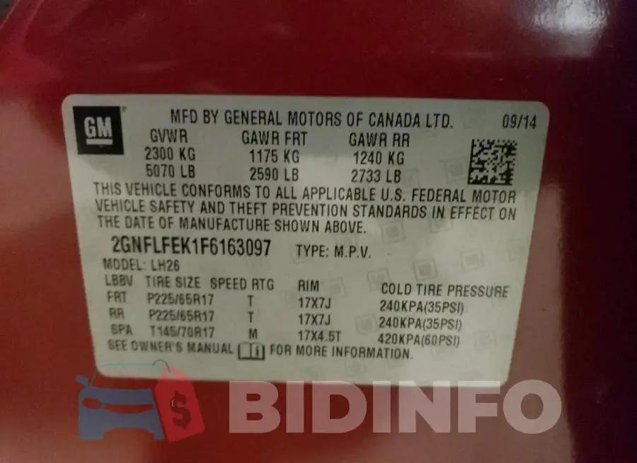 2GNFLFEK1F6163097 Photo# 13
