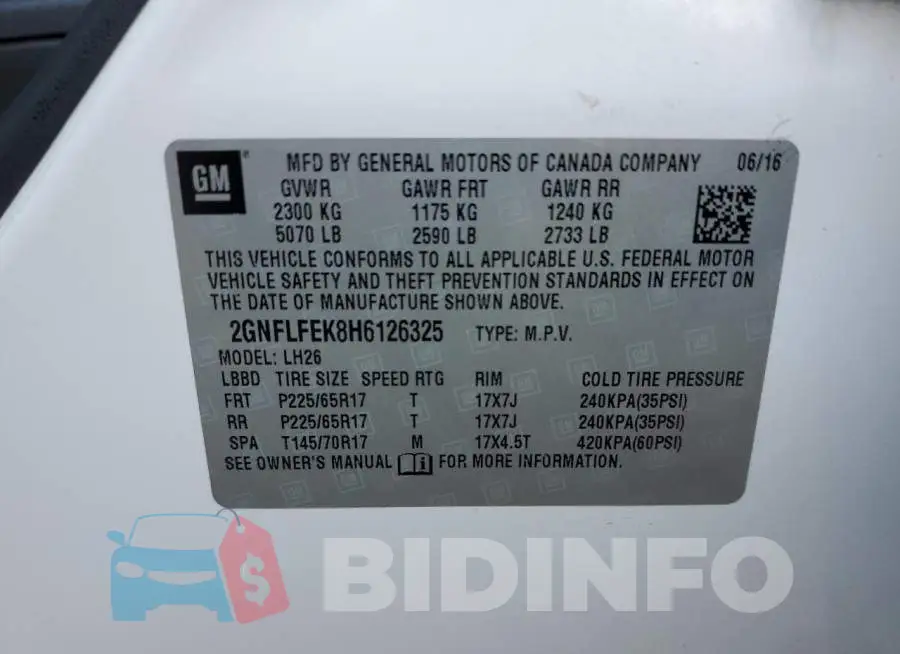 2GNFLFEK8H6126325 Photo# 13