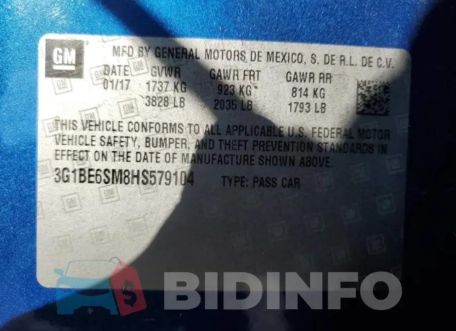 3G1BE6SM8HS579104 Photo# 12