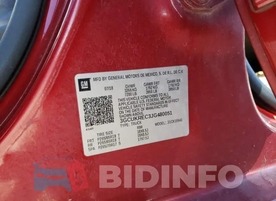 3GCUKREC3JG480051 Photo# 12