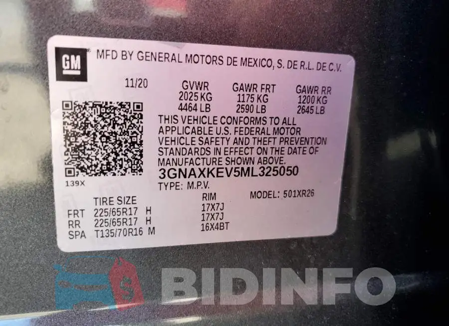 3GNAXKEV5ML325050 Photo# 13