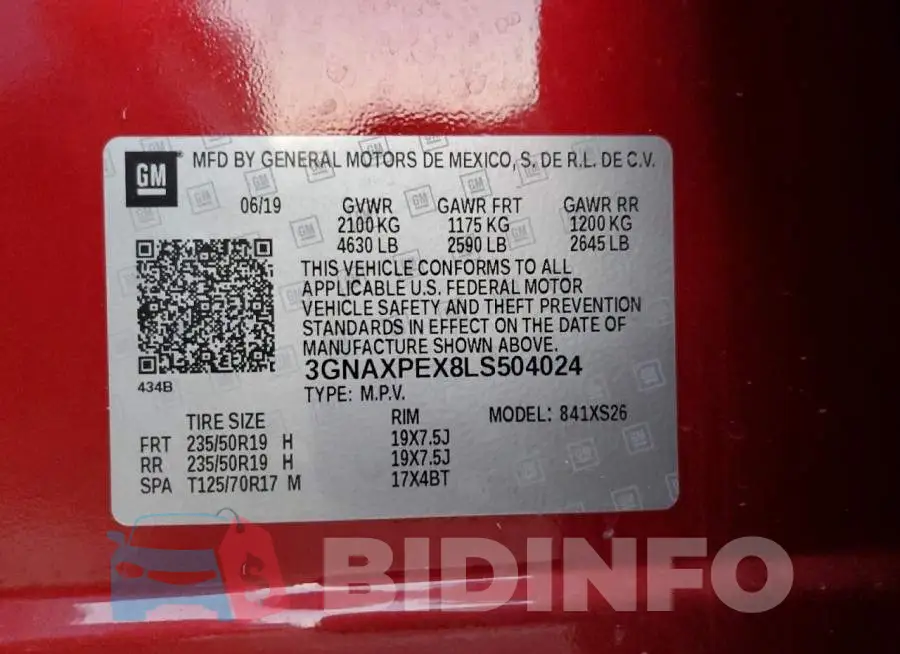 3GNAXPEX8LS504024 Photo# 14