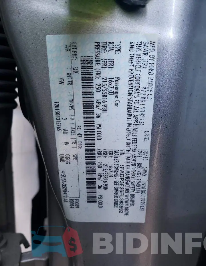 1FADP3F26FL383592 Photo# 12