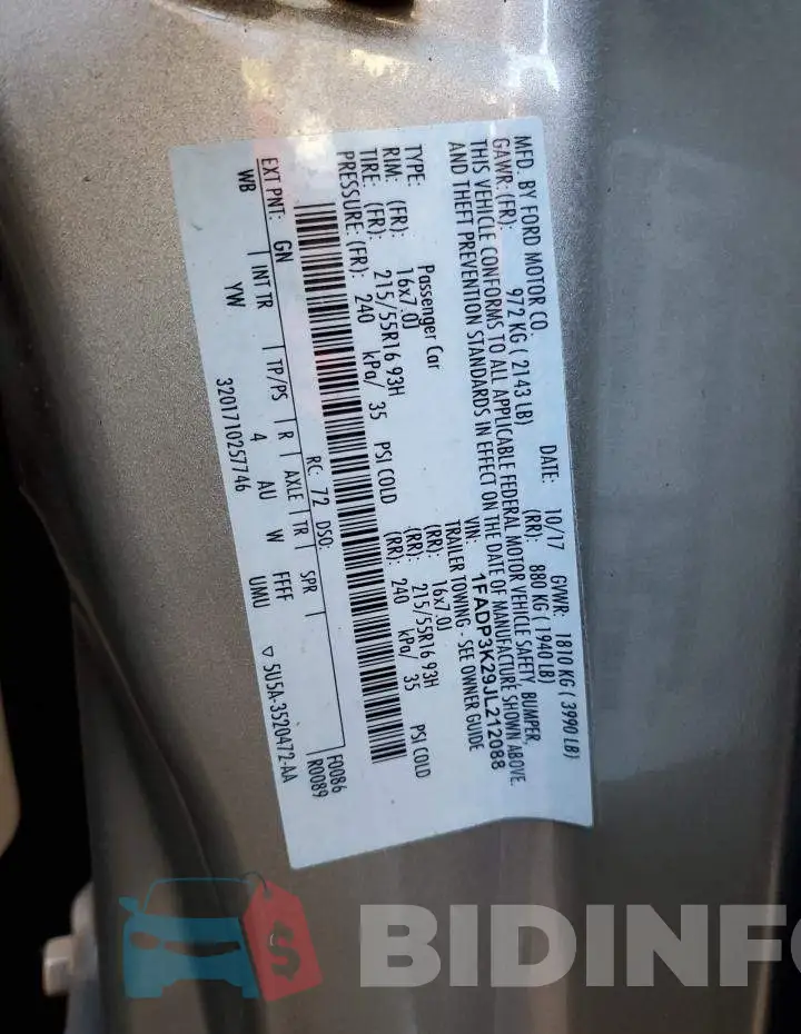 1FADP3K29JL212088 Photo# 13