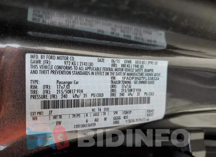 1FADP3N27FL338324 Photo# 13