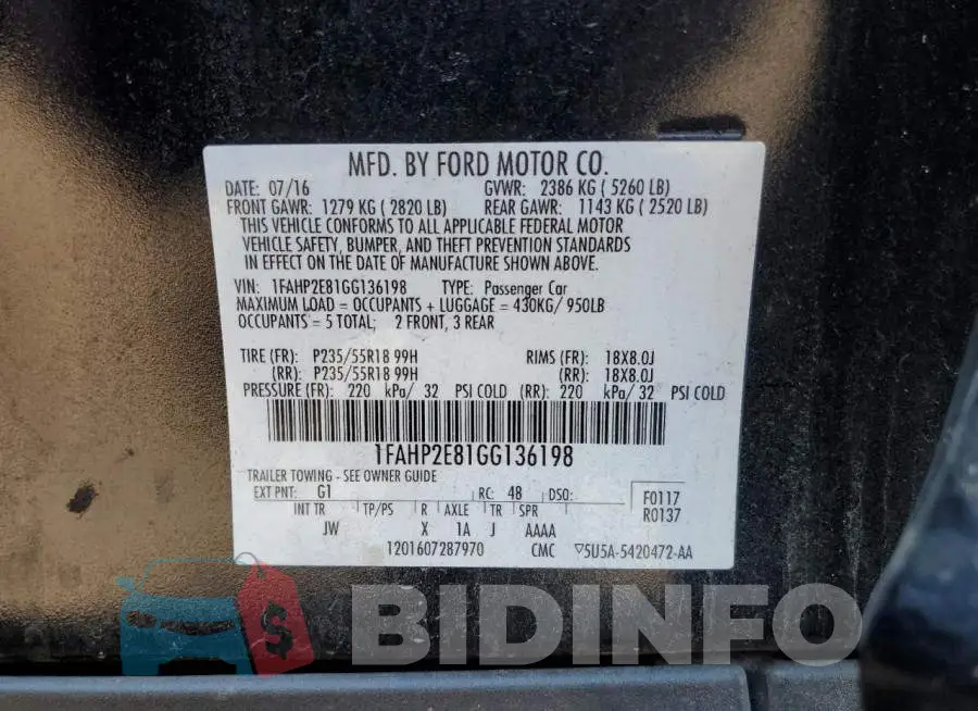 1FAHP2E81GG136198 Photo# 12