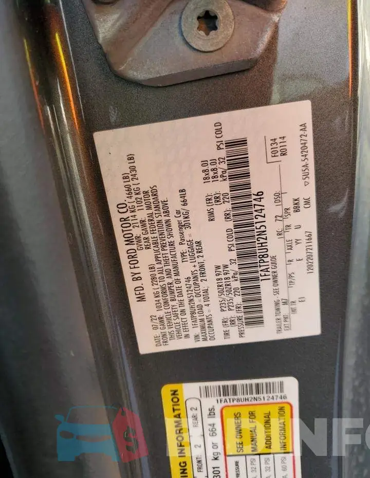 1FATP8UH2N5124746 Photo# 12