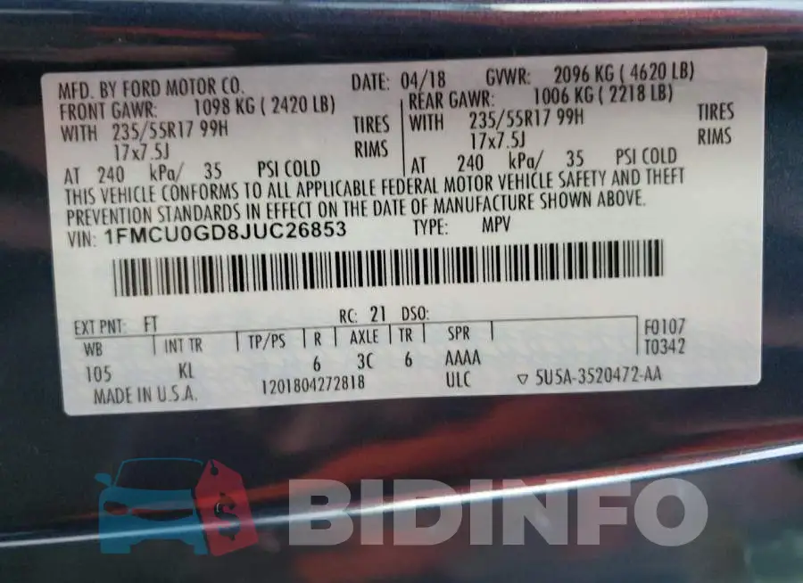 1FMCU0GD8JUC26853 Photo# 13