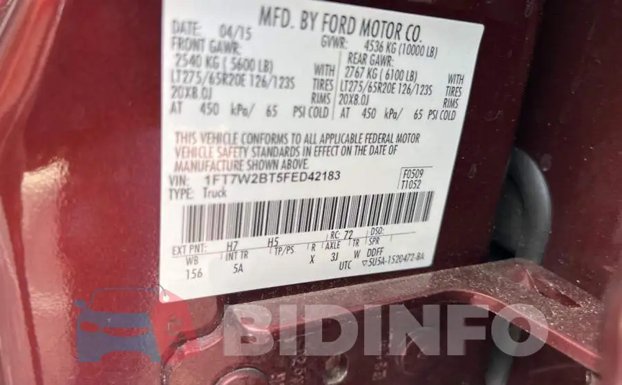 1FT7W2BT5FED42183 Photo# 10