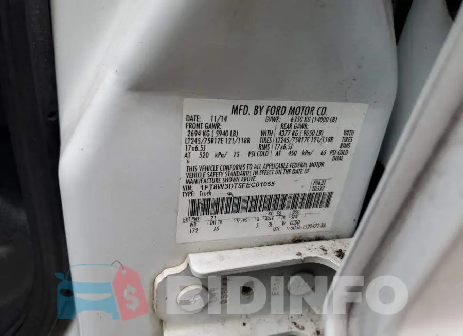 1FT8W3DT5FEC01055 Photo# 12