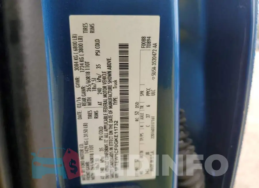 1FTEW1CF0GKE11732 Photo# 12