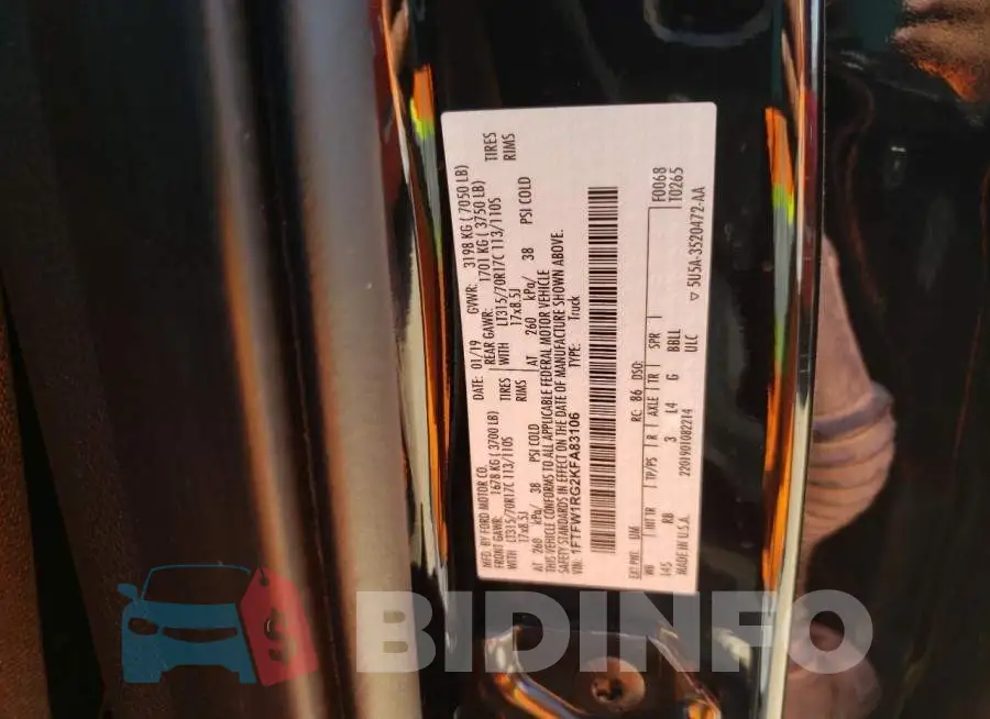 1FTFW1RG2KFA83106 Photo# 12
