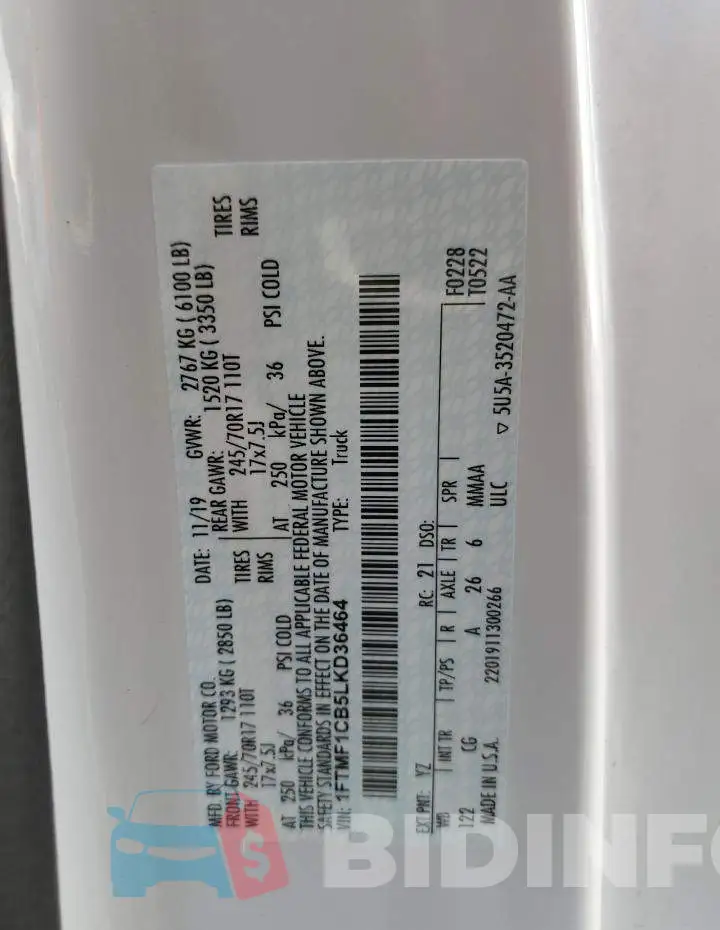 1FTMF1CB5LKD36464 Photo# 12