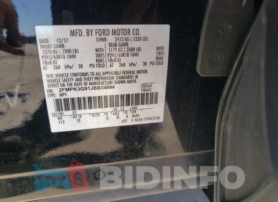 2FMPK3G91JBB34994 Photo# 12
