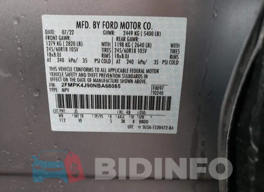 2FMPK4J90NBA68085 Photo# 12