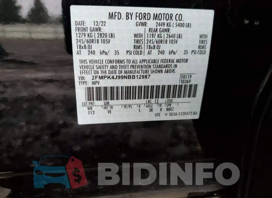 2FMPK4J99NBB12987 Photo# 12