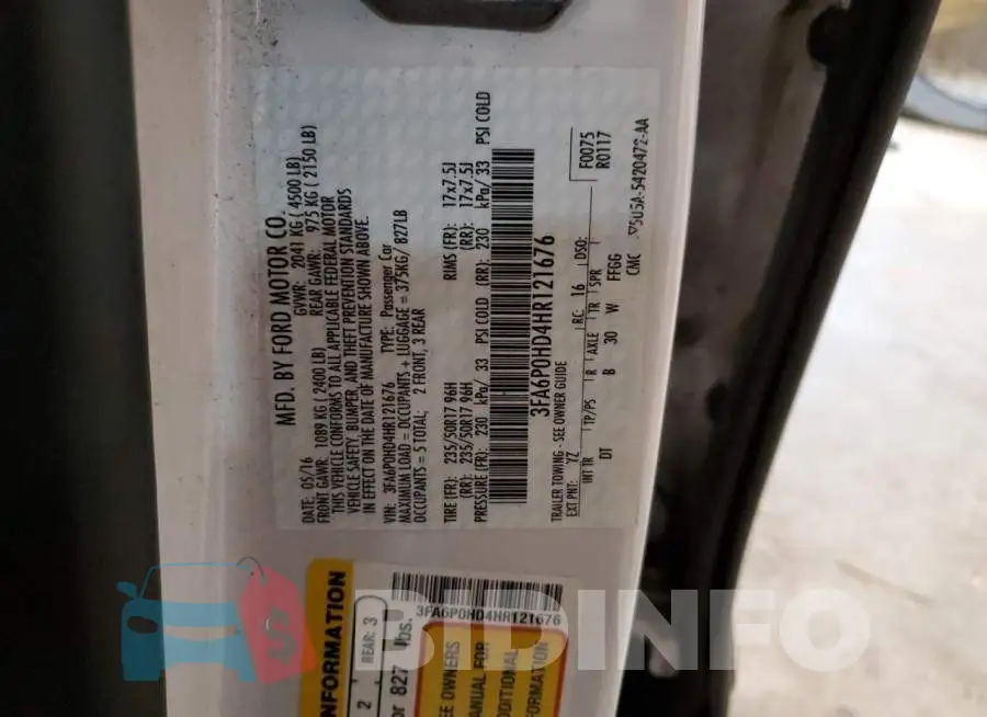 3FA6P0HD4HR121676 Photo# 12